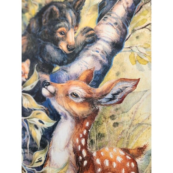 North American Wildlife Fabric Panel By Robert Kaufman Deer Bears 20x23 Inches C - Picture 5 of 10